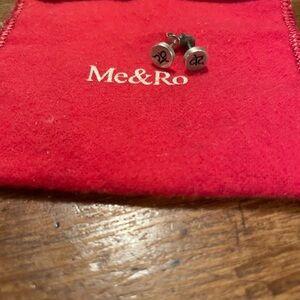 Me & Ro Engraved Silver Earrings w/Sanskrit message